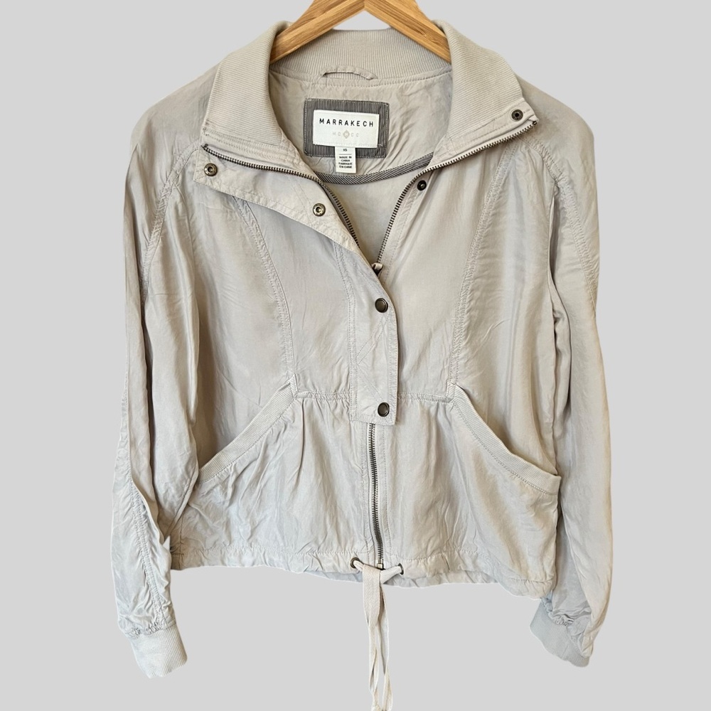 Anthropologie Marrakech Women's Full Zip Bomber Jacket Pockets.